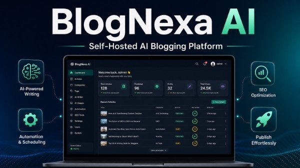 BlogNexa AI — Self-Hosted AI Blogging Platform with SEO Brain, Automation & Visual Editor